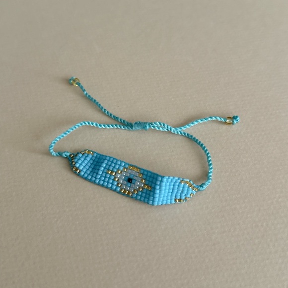 Blue Evil Eye Beaded Bracelet N1877 - Picture 3 of 4